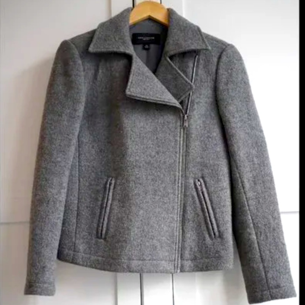 Ann Taylor Moto Jacket, Grey, size 16 NWT